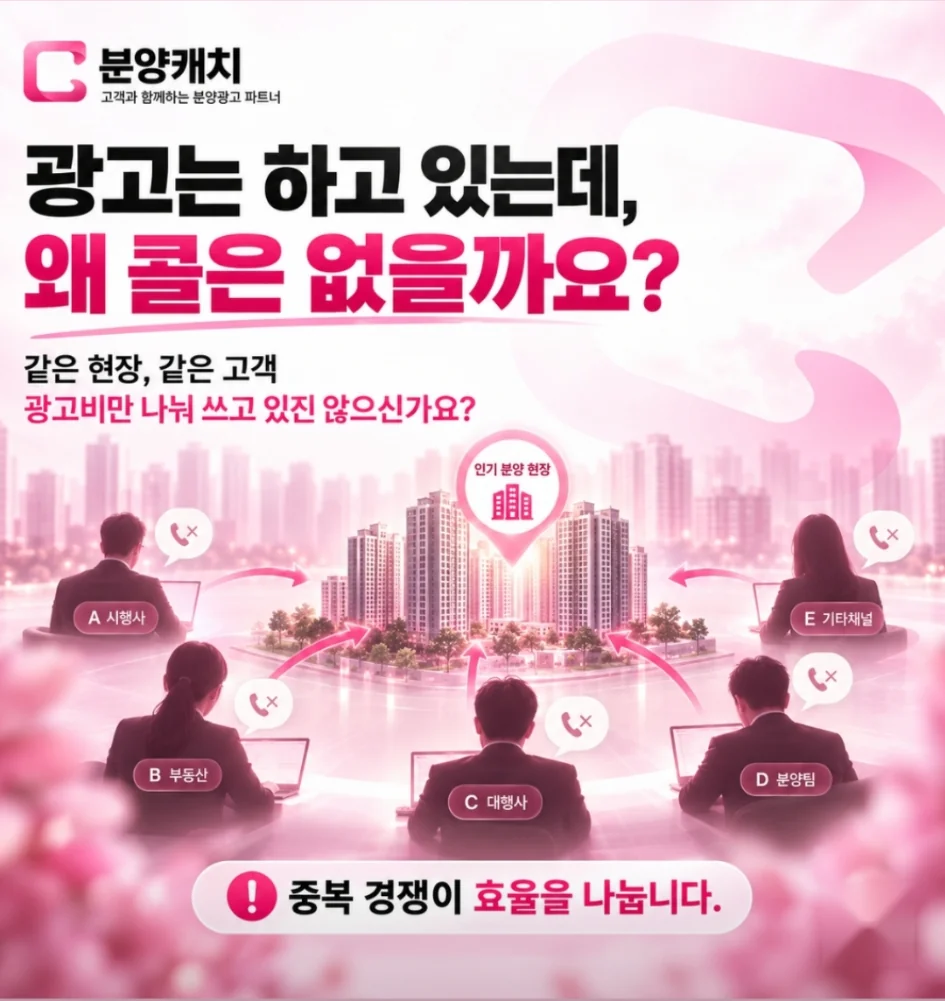 분양캐치 광고 홍보 이미지: 광고는 하고 있는데 왜 콜은 없을까요?